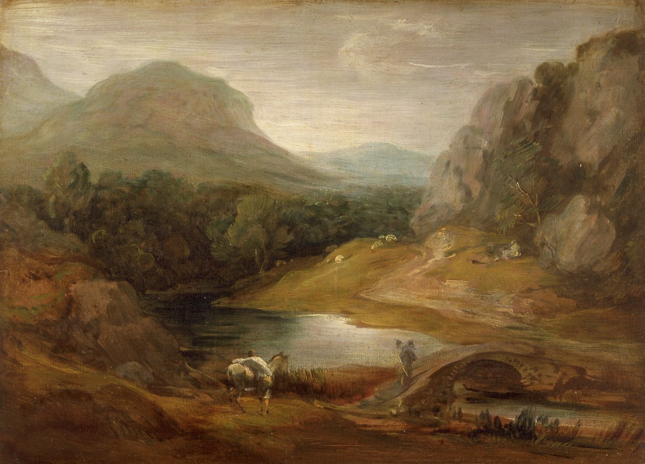 Köprülü kayalık manzara by Thomas Gainsborough