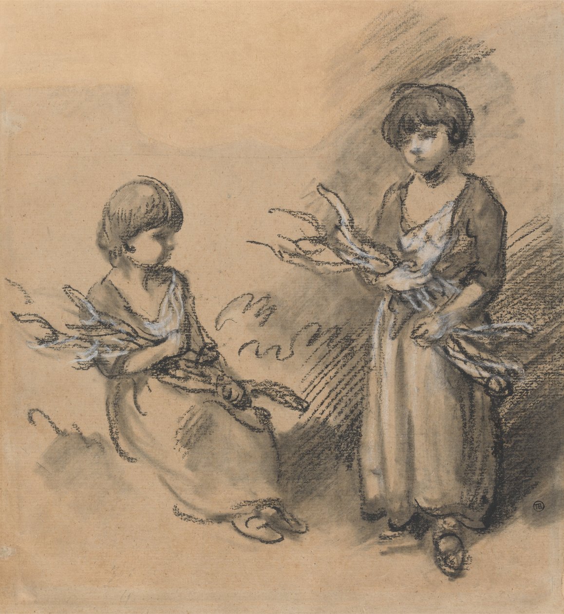 Dal Taşıyan Kızların Çalışmaları by Thomas Gainsborough