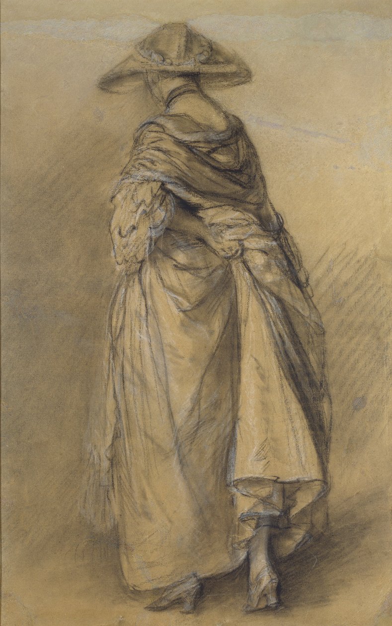 Arkadan Görülen Bir Kadının İncelenmesi, 18. Yüzyılın ortalarında by Thomas Gainsborough