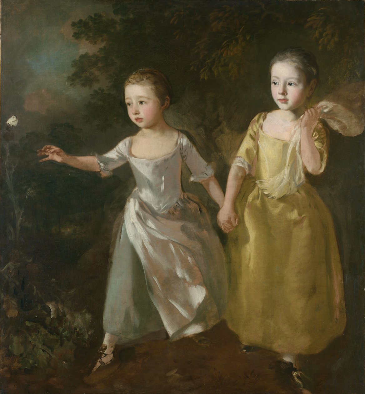 Ressamın Kızları Bir Kelebeğin Peşinde, 1756 dolayları (tuval üzerine yağlı boya) by Thomas Gainsborough