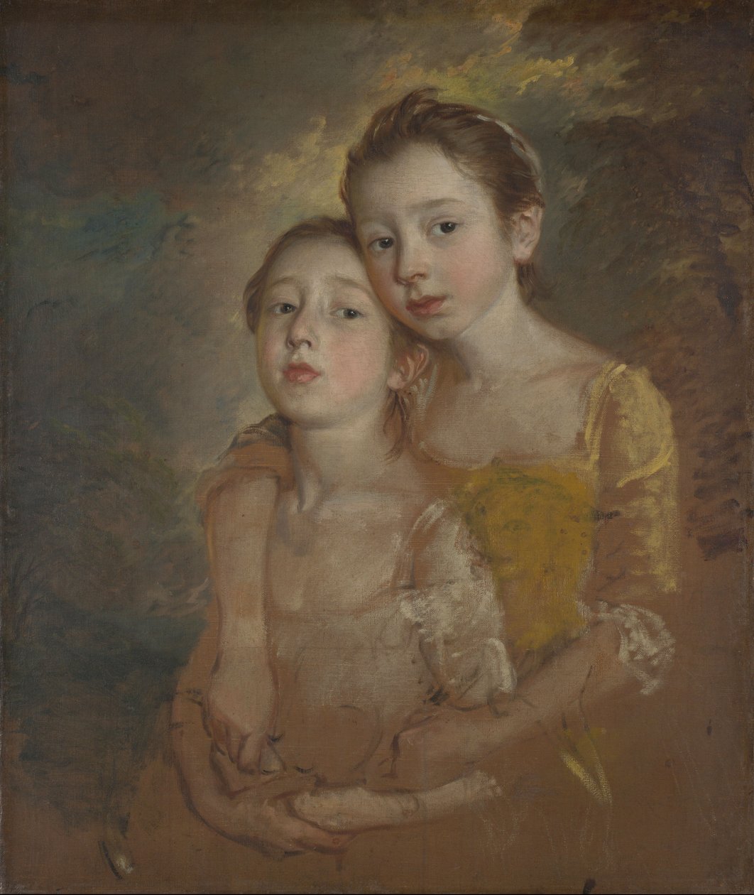 Kedili Ressamın Kızları, c.1760-1 (tuval üzerine yağlı boya) by Thomas Gainsborough