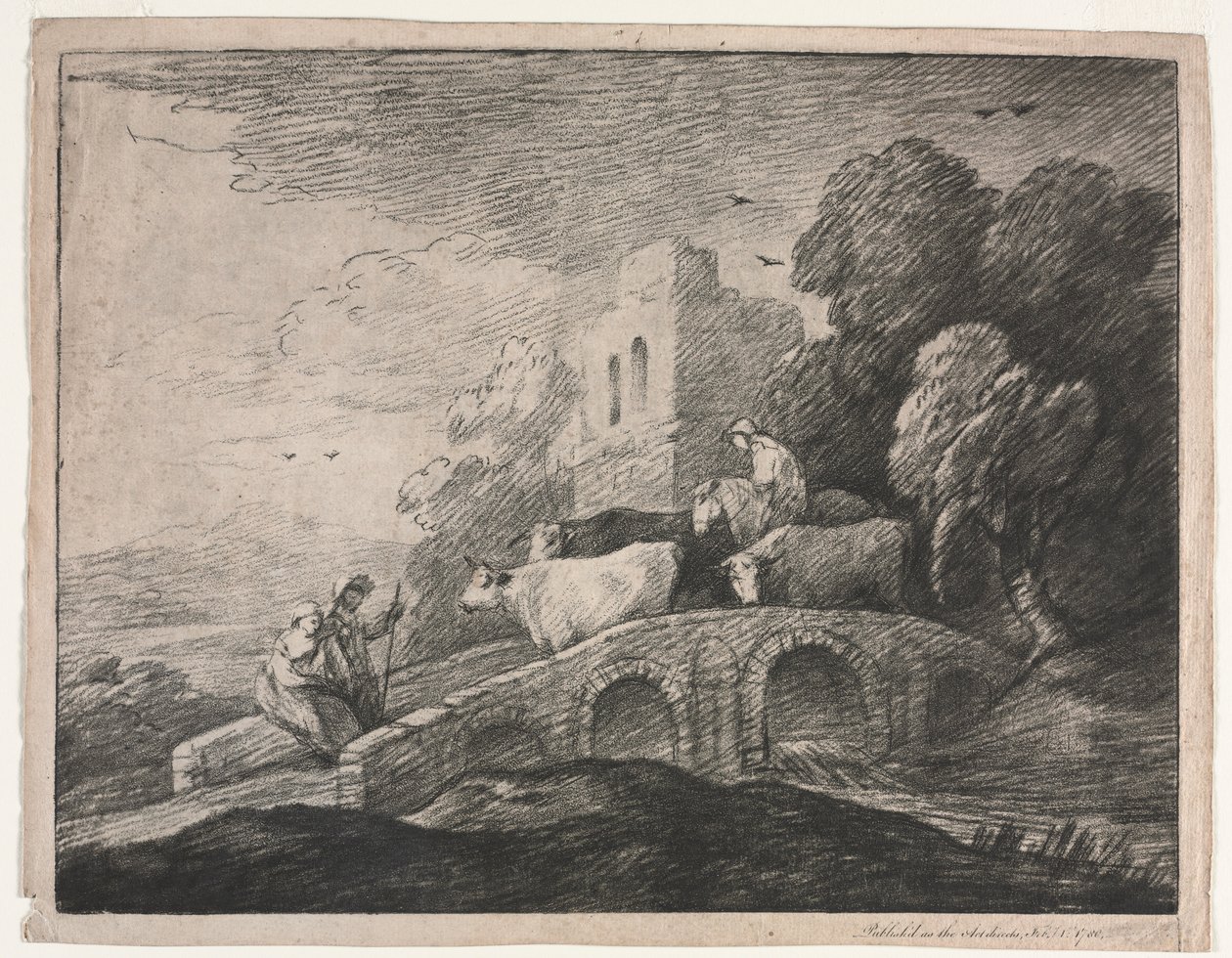Çobanların Sığırları Sürdüğü Ormanlık Peyzaj, 1779-1780. by Thomas Gainsborough