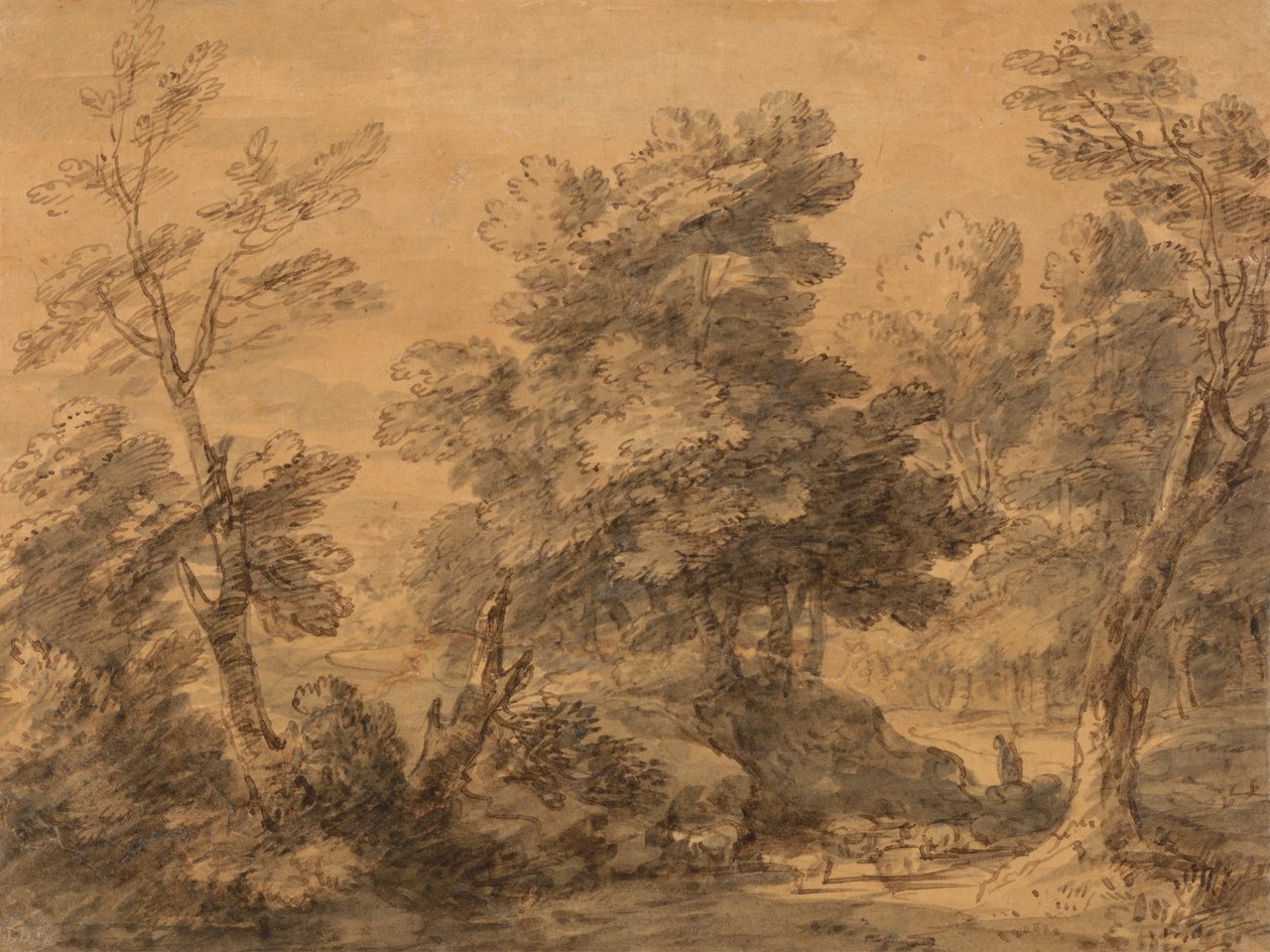 Çoban ve Koyunlarla Ormanlık Manzara by Thomas Gainsborough