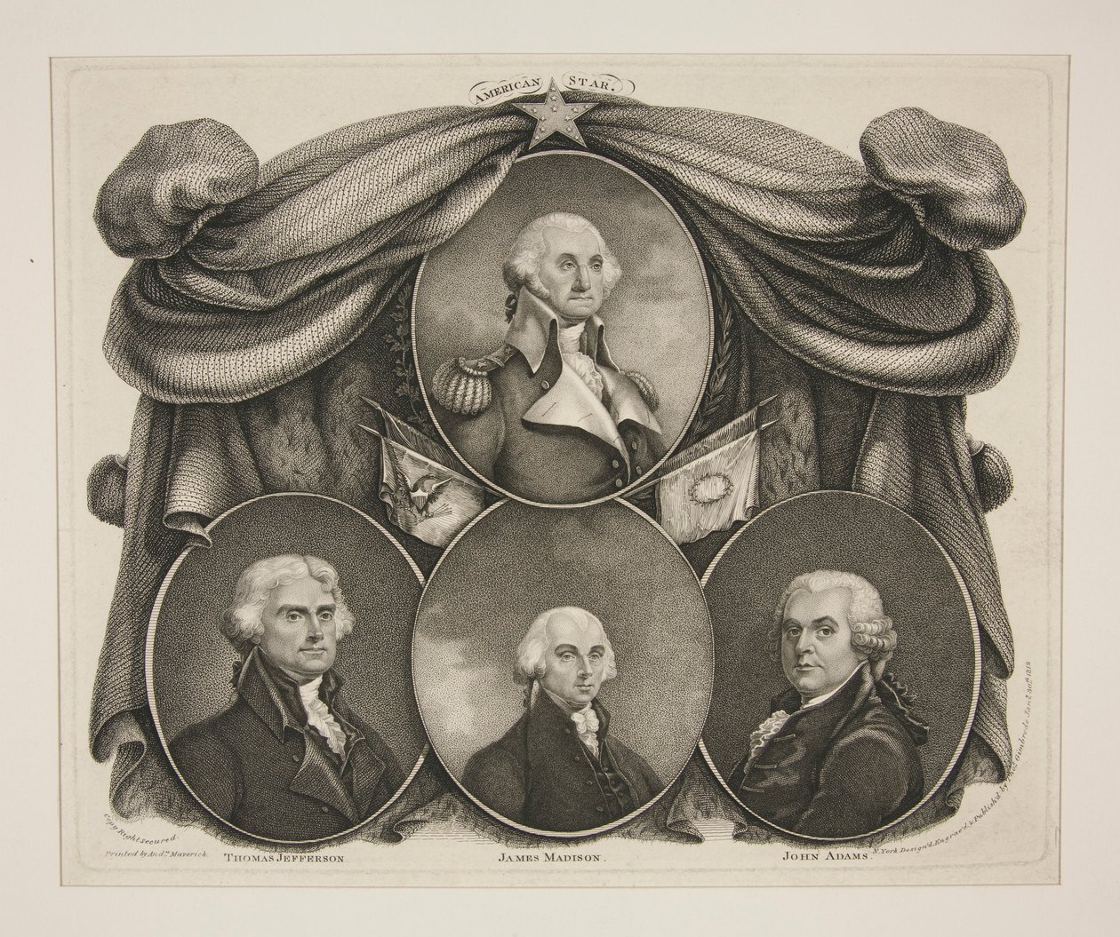 (Washington) Thomas Jefferson. - James Madison. -John Adams by Thomas Gimbrede