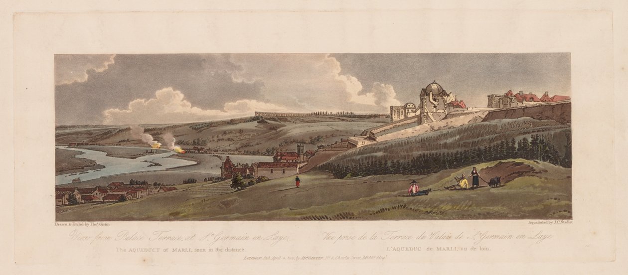 Paris'teki En Pitoresk Yirmi Manzaradan Bir Seçki: Palace Terrace'dan Görünüm, 1803. by Thomas Girtin