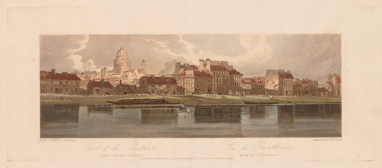 Paris'teki En Güzel Yirmi Manzaradan Bir Seçki: Pantheon'un Görünümü..., 1803. by Thomas Girtin