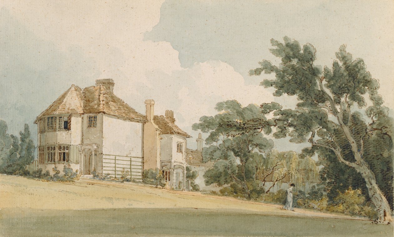 Country House, c.1797 (kağıt üzerine grafit üzerine kalem ve mürekkepli wc) by Thomas Girtin