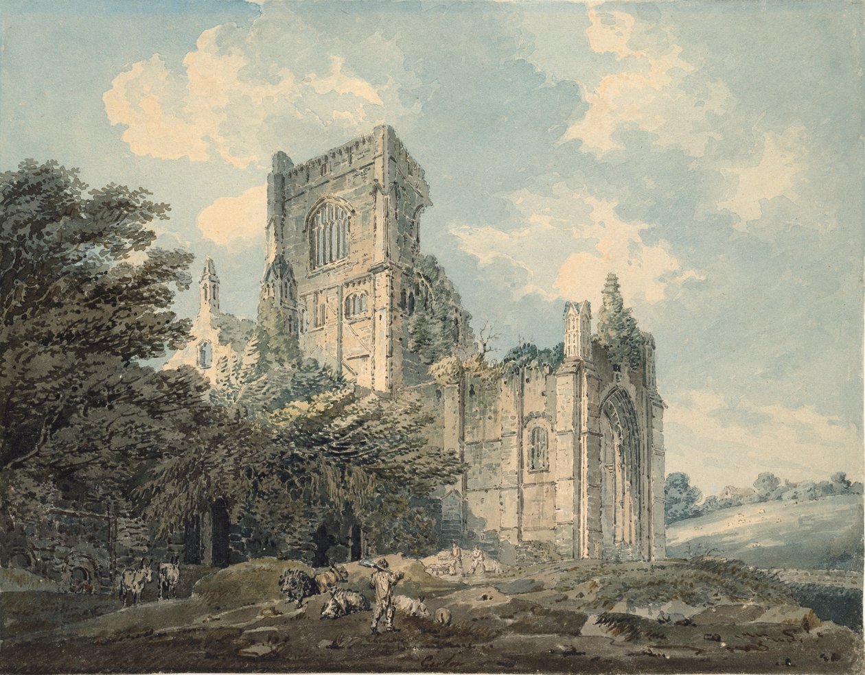 Kirkstall Manastırı, Yorkshire, c1790-1802 by Thomas Girtin