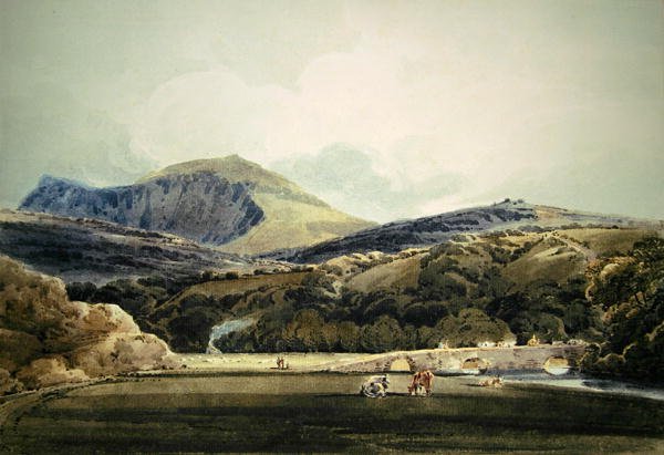 Mynydd Mawr, Kuzey Galler (kalem ve sulu boya) by Thomas Girtin
