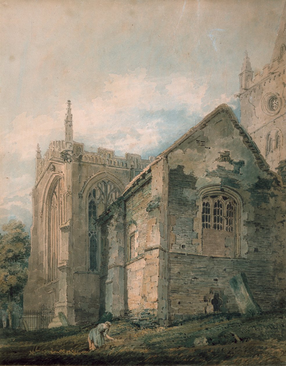 Antik Charnel Evi, Holy Trinity Kilisesi, Stratford-upon-Avon, 18. yüzyıl by Thomas Girtin