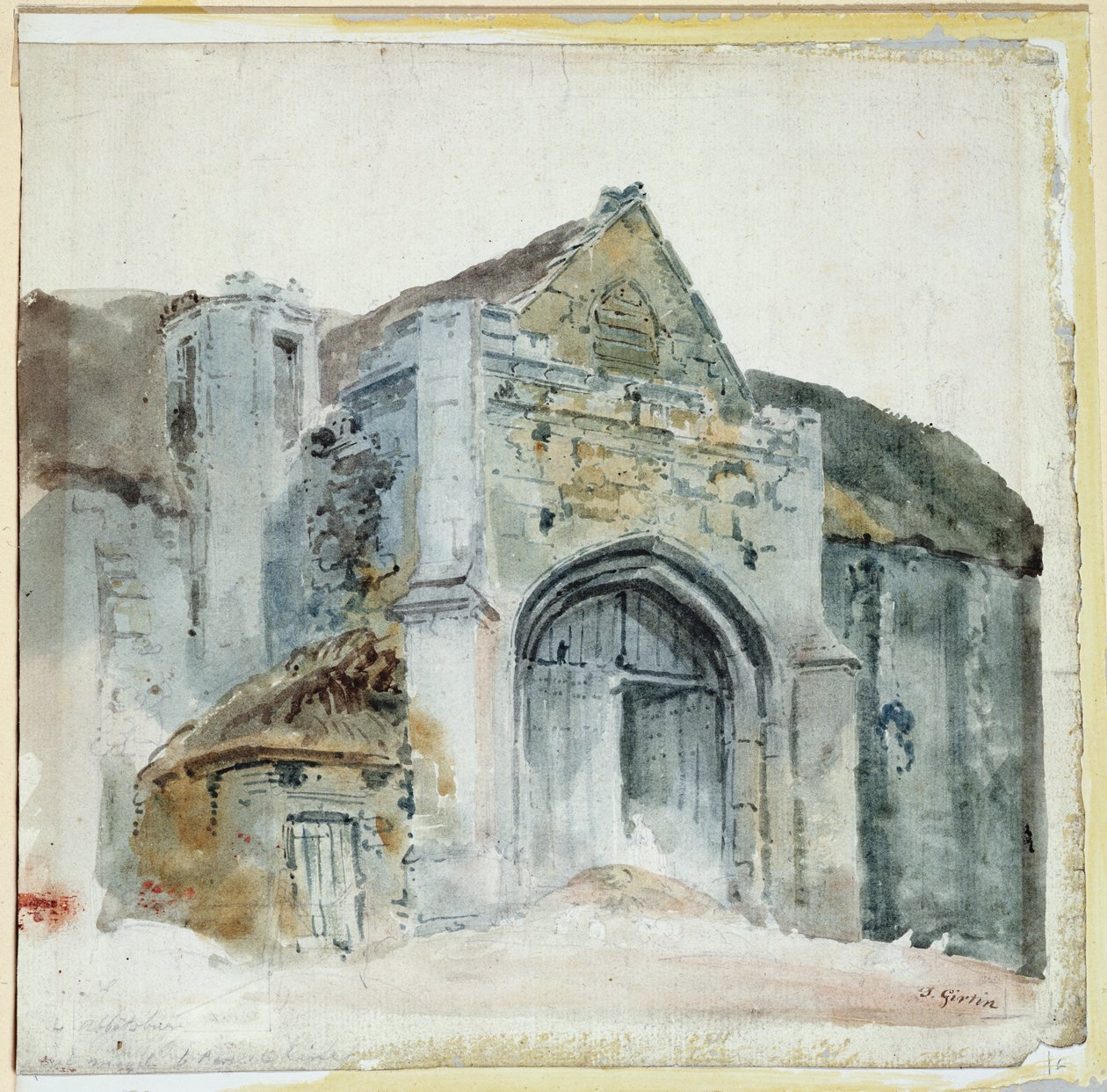 Tithe Barn, Abbotsbury (kağıt üzerine sulu boya) by Thomas Girtin