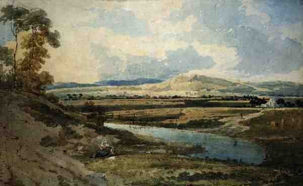 Bromley, Kent yakınlarında görünüm (kağıt üzerine kalem üzerine suluboya) by Thomas Girtin