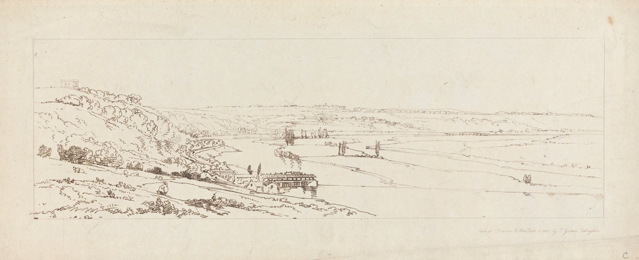 Uzaktan görülen Marly ve St. Germain-en-Laye'deki Waterworks'ün görünümü by Thomas Girtin