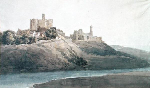 Warkworth Kalesi (kağıt üzerine sulu boya) by Thomas Girtin