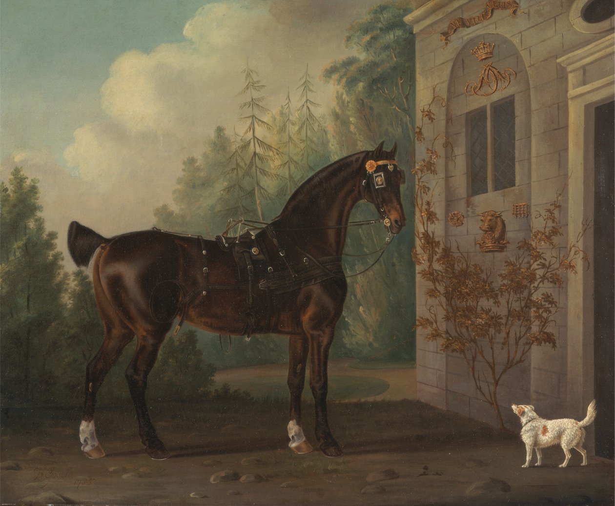 Lord Abergavenny'nin Teriyerli Dark Bay Araba Atı by Thomas Gooch