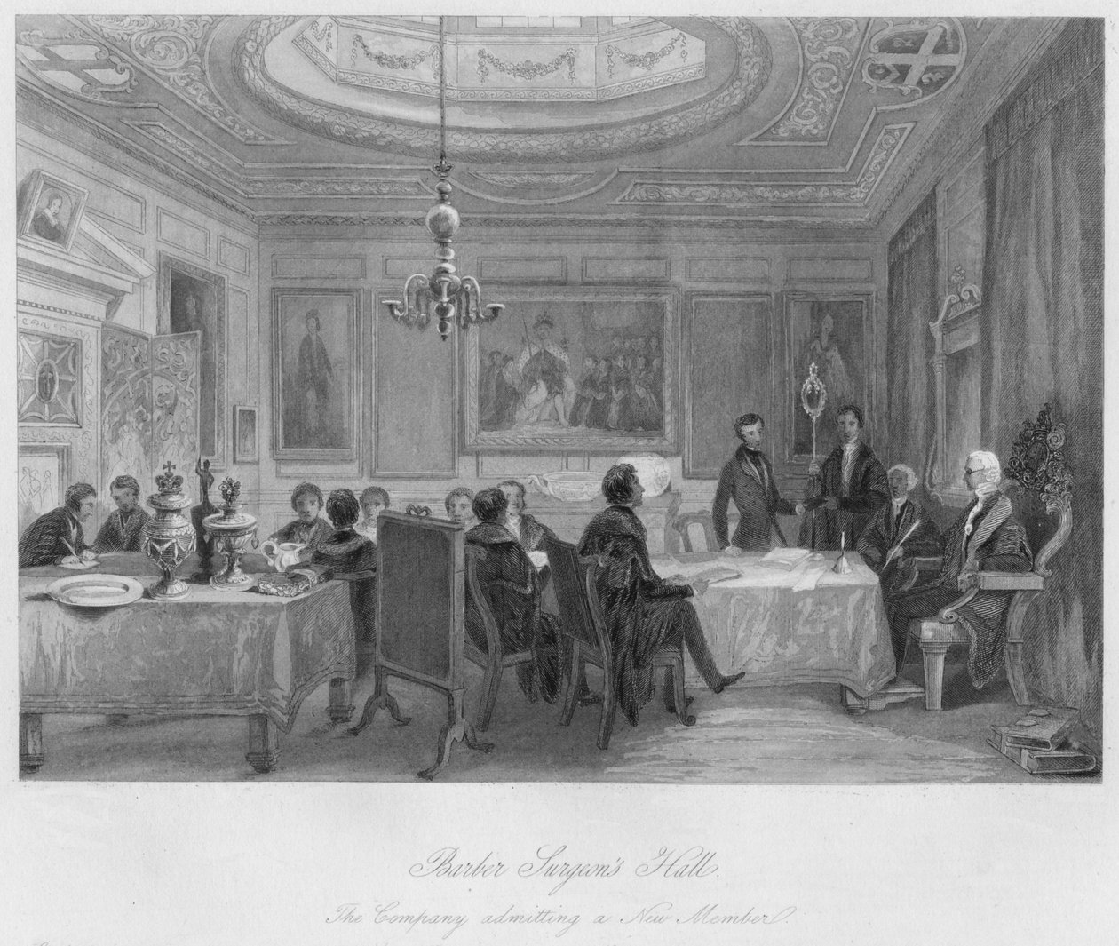 Berber Cerrahlar Salonu. Yeni Üye Kabul Eden Şirket, c1841 by Thomas H. Ellis