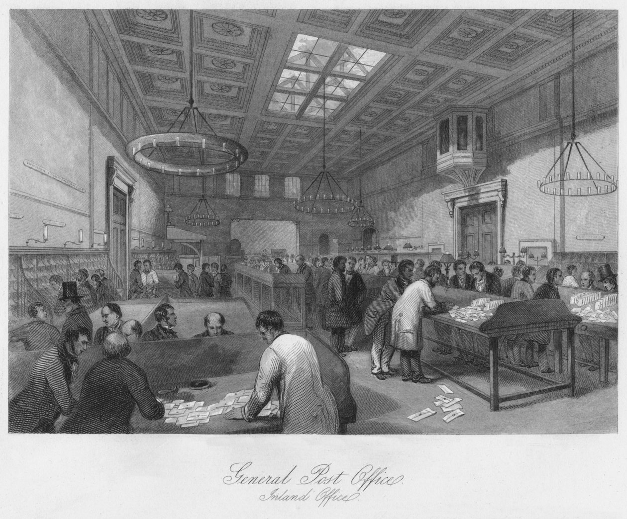 Genel Postane. İç Ofis, c1841 by Thomas H. Ellis