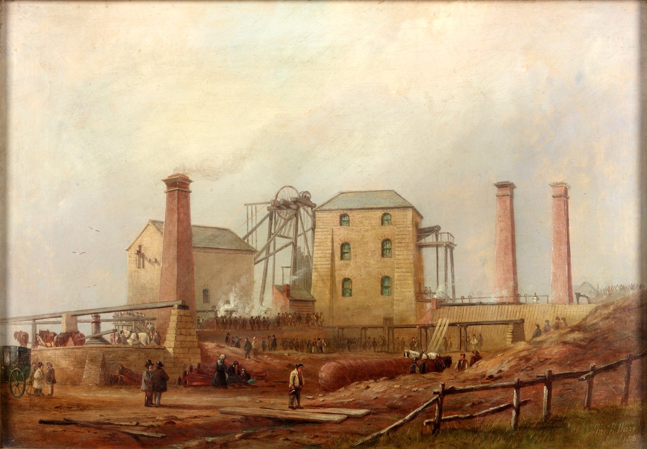 Afetten sonra Hartley Colliery, 1869 by Thomas H. Hair