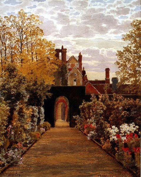 Bahçelerde Ekim Sabahı, Loseley, Surrey by Thomas H. Hunn