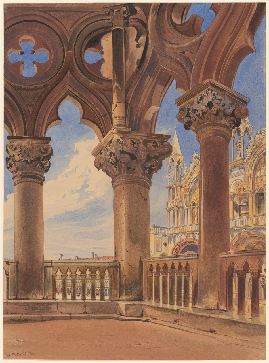 Doges Sarayı'ndan St. Marks Meydanı by Thomas Hartley Cromek