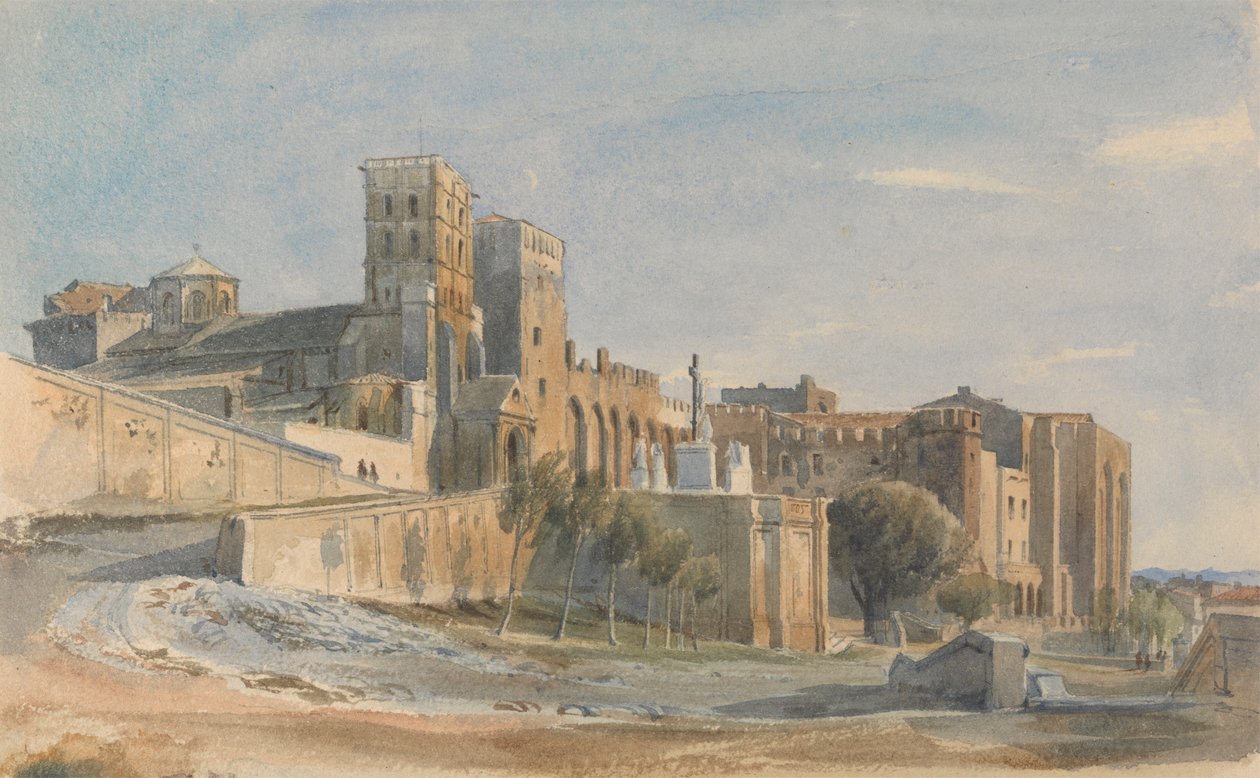 Papalar Katedrali ve Sarayı, Avignon by Thomas Hartley Cromek