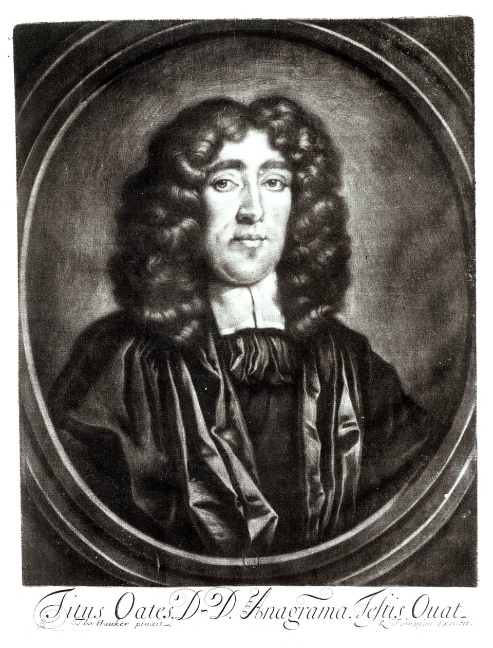 R. Thompson tarafından oyulmuş Titus Oates (1649-1705) portresi by Thomas Hawker