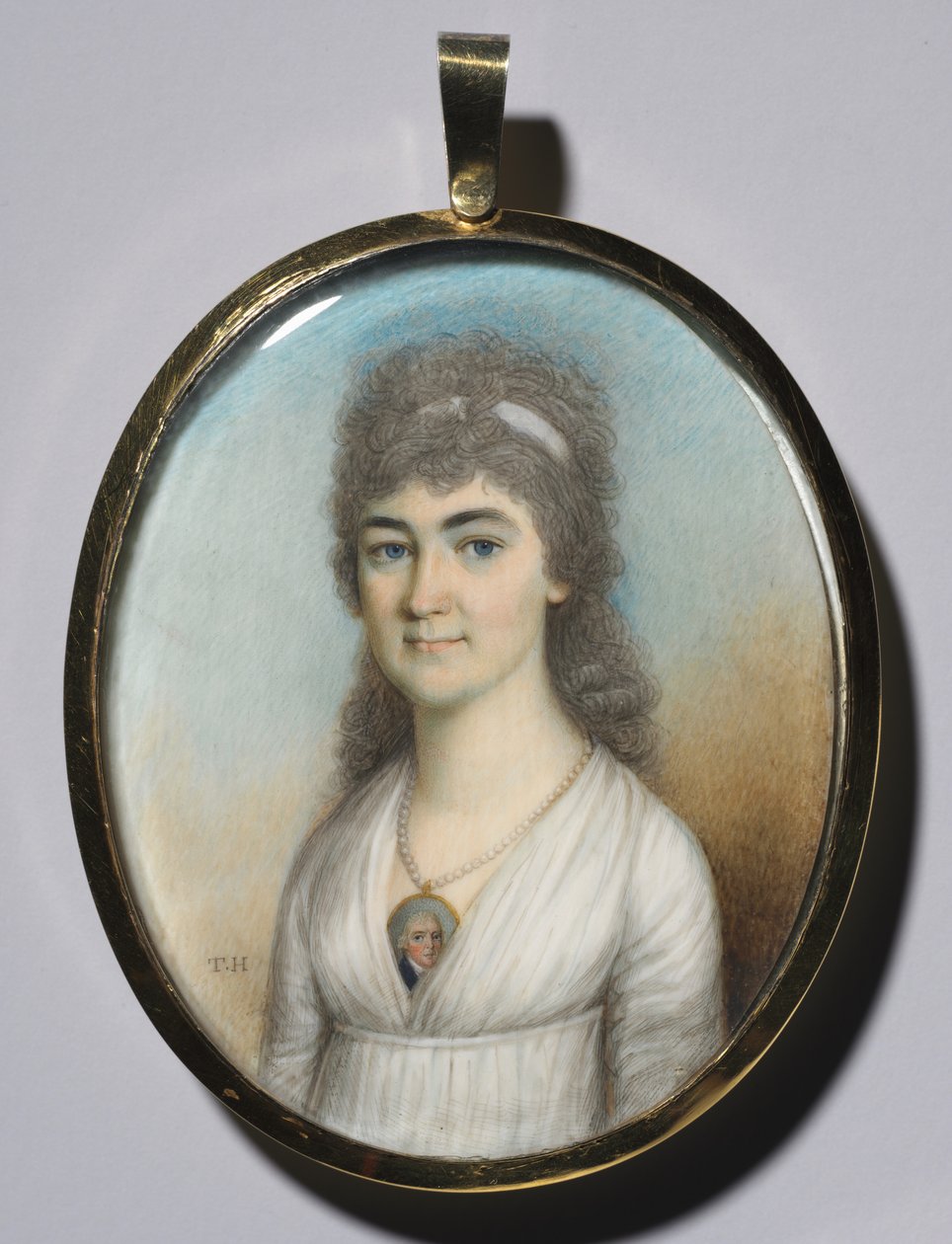 Minyatür Giyen Kadın Portresi, c. 1780. by Thomas Hazlehurst