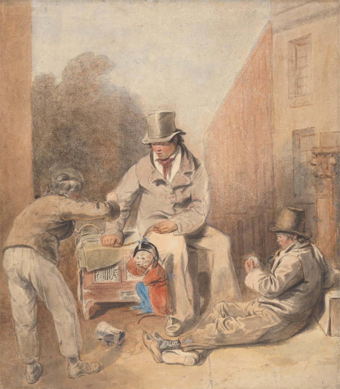 Sokak Orgu ve Maymunlu Adam ve Çocuklar by Thomas Heaphy