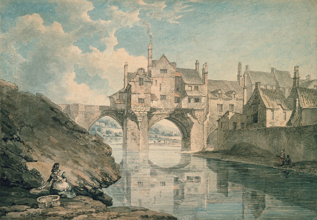 Elvet Köprüsü, Durham, 1781 by Thomas Hearne