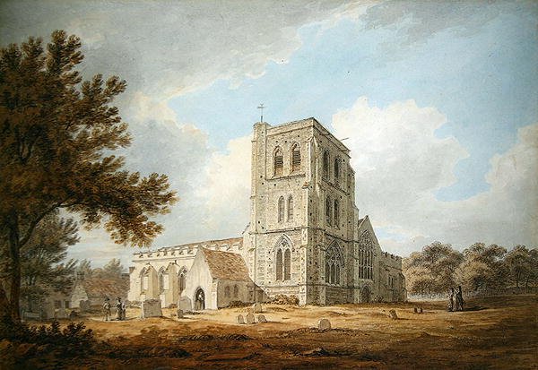 St Martin, Herne, Kent Parish Kilisesi (kağıt üzerine kalem ve suluboya) by Thomas Hearne