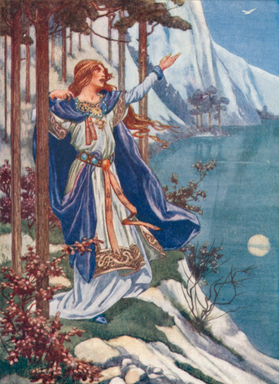 Edvard Grieg: Bir Kuğu (renkli taş baskı) by Thomas Heath Robinson