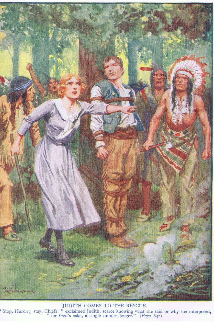 Judith kurtarmaya geliyor (renkli taş baskı) by Thomas Heath Robinson