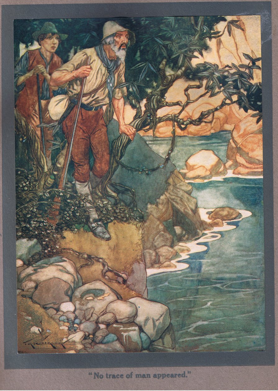 İnsan izine rastlanmadı (renkli lito) by Thomas Heath Robinson