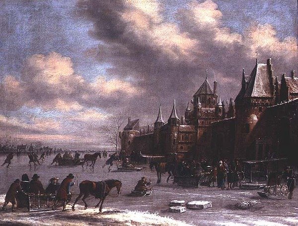 Bir Haliçte Hollandalı Paten Sahnesi by Thomas Heeremans