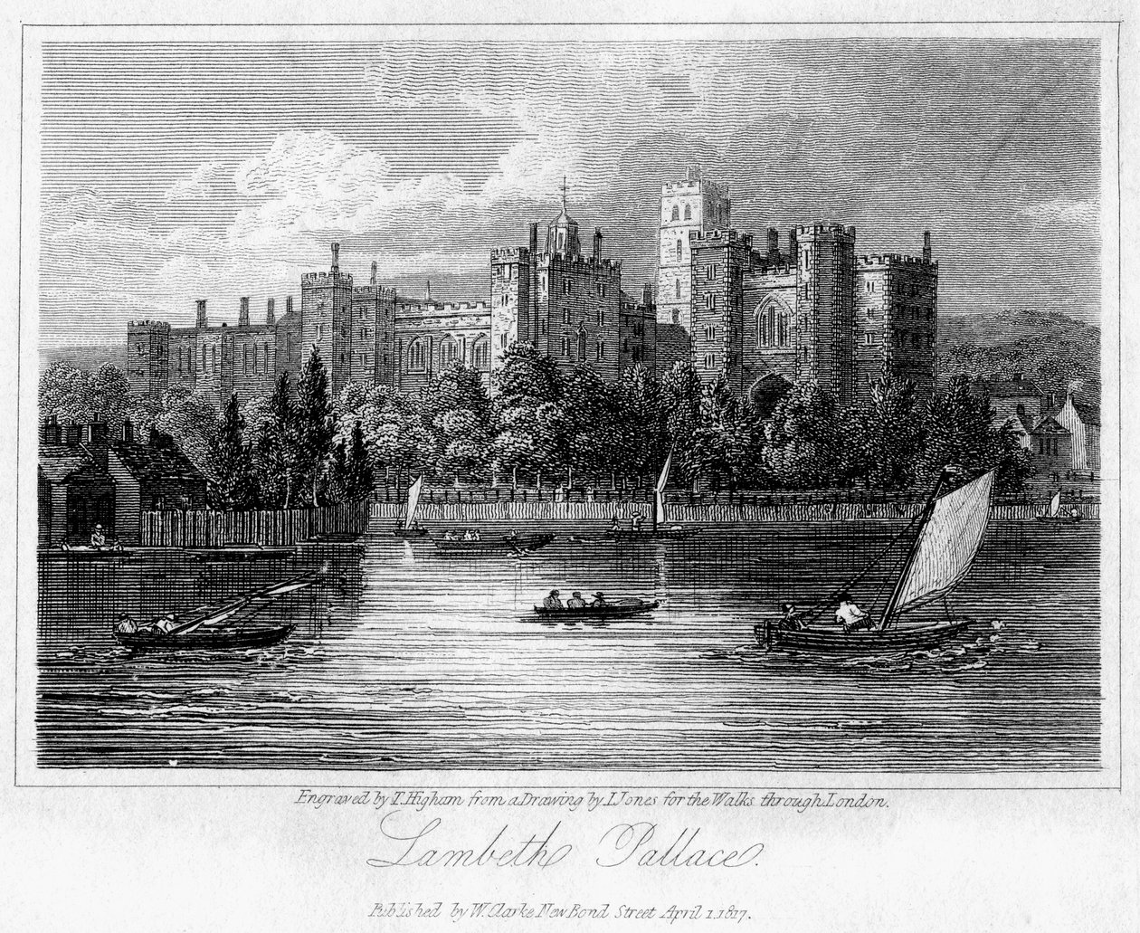 Lambeth Sarayı, Londra, 1817. by Thomas Higham