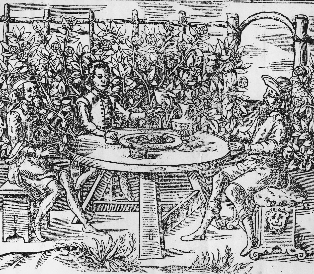 Bir çardakta dinlenmek, 1577 by Thomas Hill