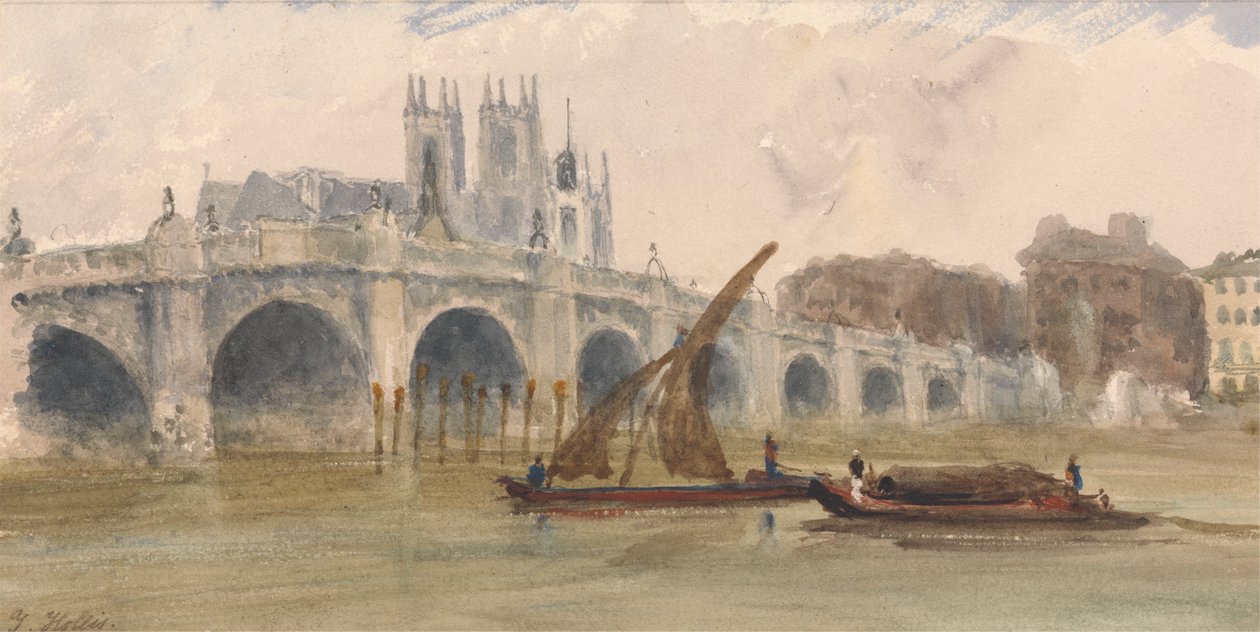 Westminster Köprüsü ve Abbey by Thomas Hollis