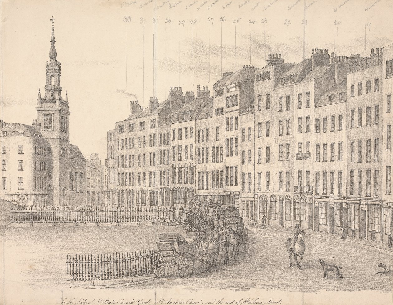 St. Paul's Church Yard'ın Güney Tarafı by Thomas Horner