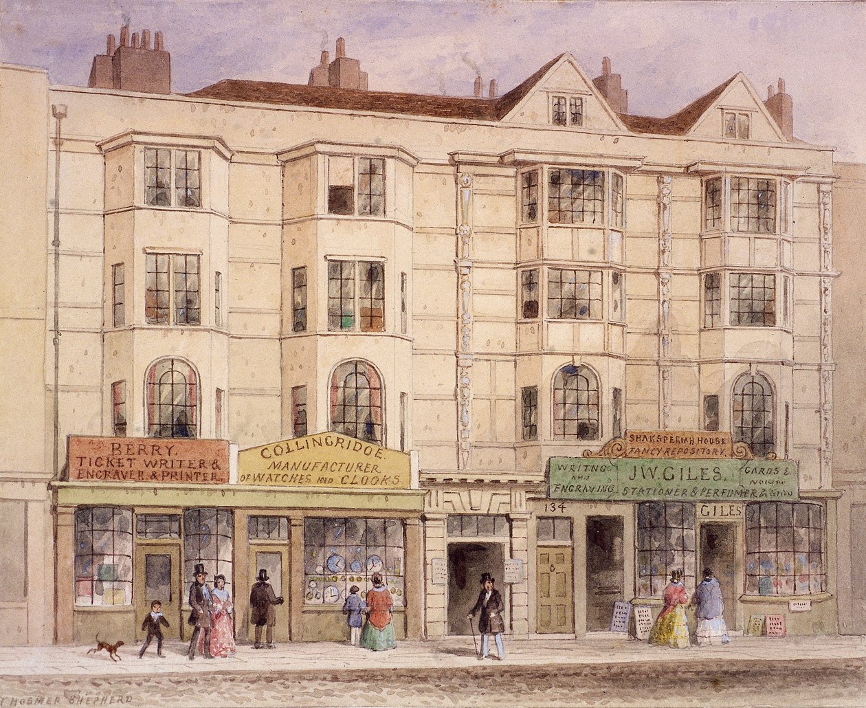 Aldersgate Caddesi, Londra, 1851 by Thomas Hosmer Shepherd