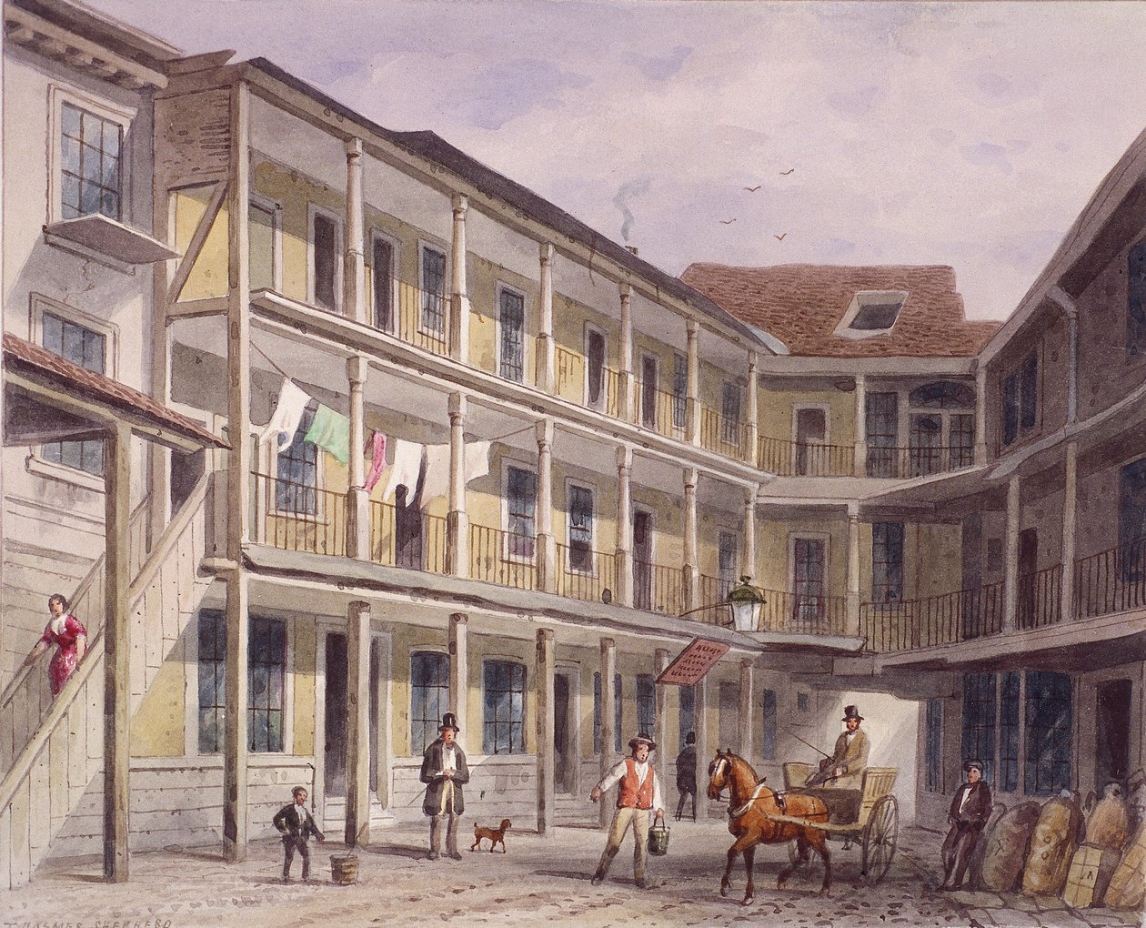Aldgate High Street, Londra, c1850 by Thomas Hosmer Shepherd