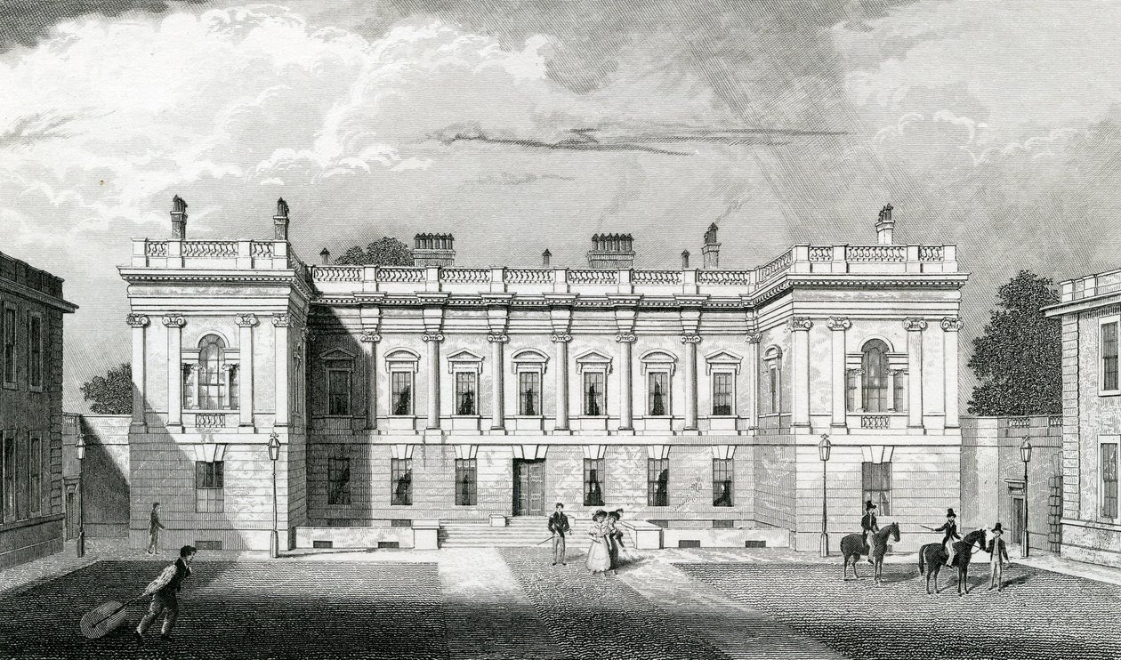 Burlington House, Kraliyet Sanat Akademisi, Piccadilly, Londra, c.1829-31 by Thomas Hosmer Shepherd