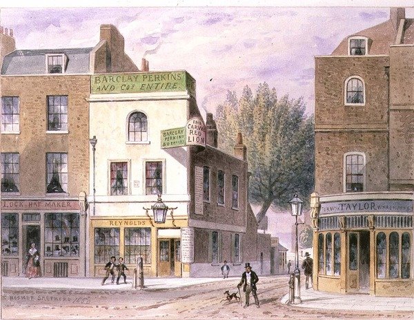 Oyma Red Lion Inn, Islington Green, ev tarihi 1660 by Thomas Hosmer Shepherd