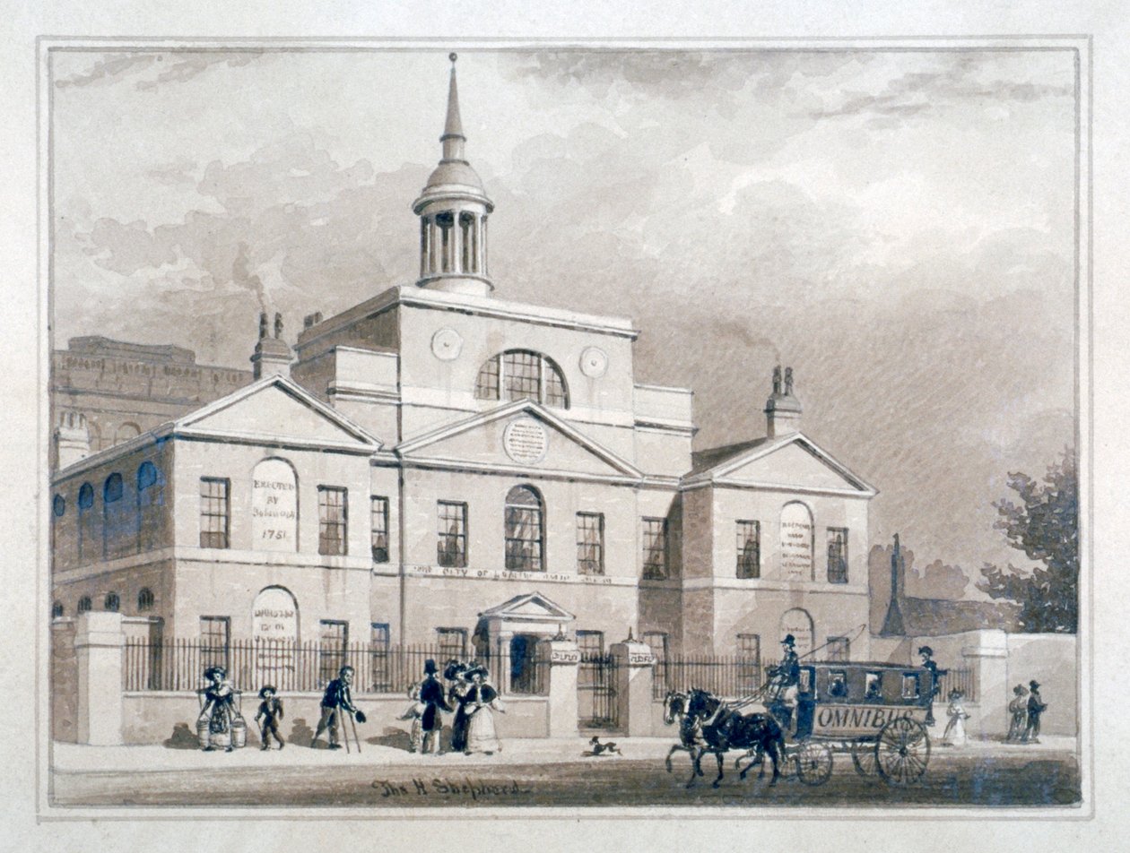 Londra Şehri Yatan Hastane, City Road, Finsbury, Londra, c1827. by Thomas Hosmer Shepherd