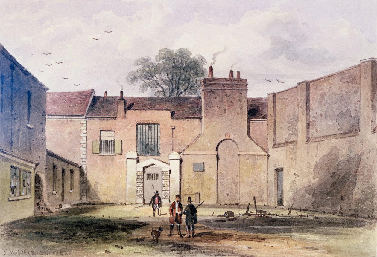Tothhill Fields Hapishanesine Giriş, 1850 by Thomas Hosmer Shepherd
