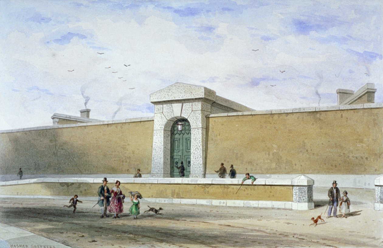 Bridewell Hapishanesi Ağ Geçidi, Tothill Fields, Westminster, Londra, c1850. by Thomas Hosmer Shepherd