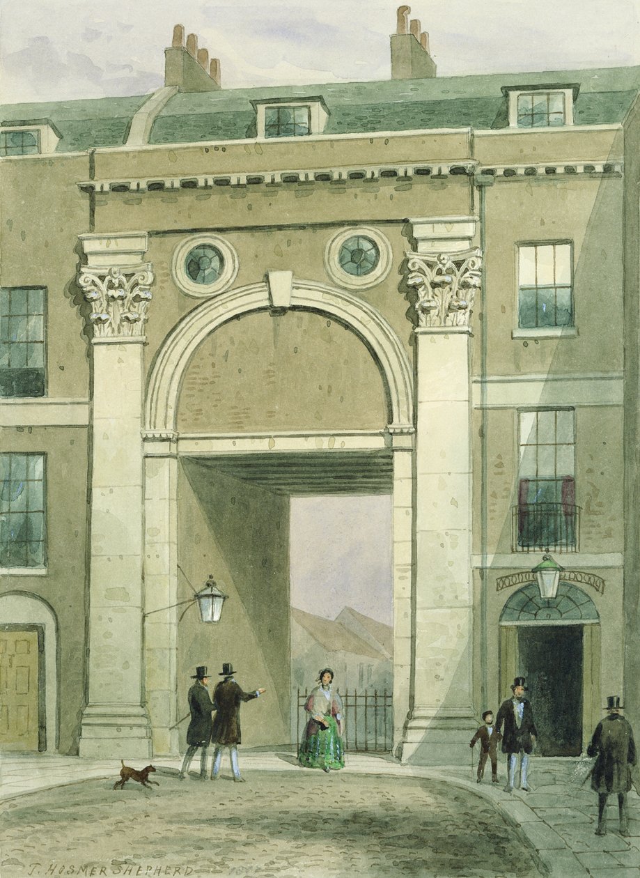 Gateway to the River, Essex Street, 1857  by Thomas Hosmer Shepherd