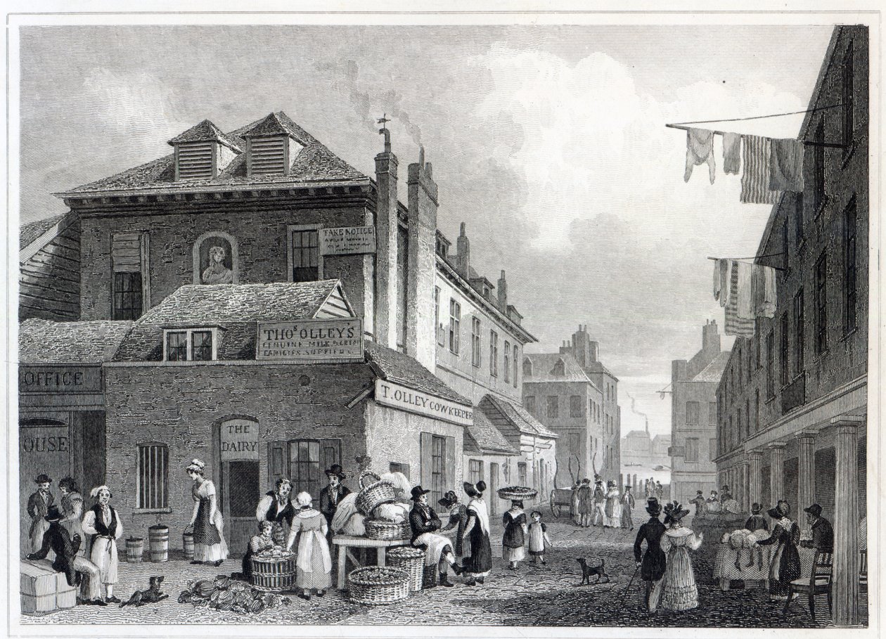 Hungerford Market, Strand, Thomas Barber tarafından kazınmış, 1830 by Thomas Hosmer Shepherd