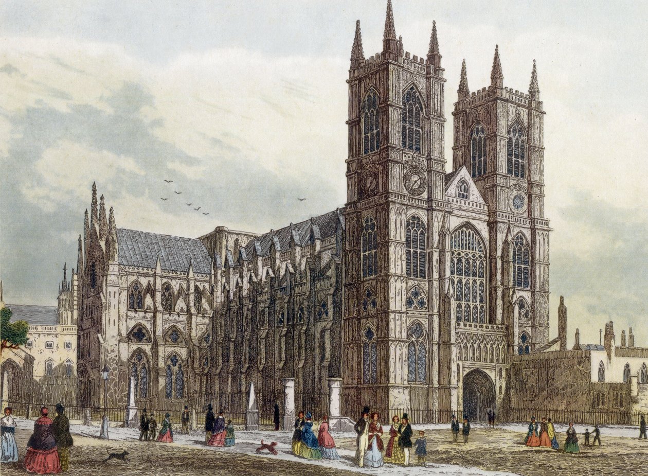 Londra: Westminster manastırı, yak. 1840 (gravür) by Thomas Hosmer Shepherd