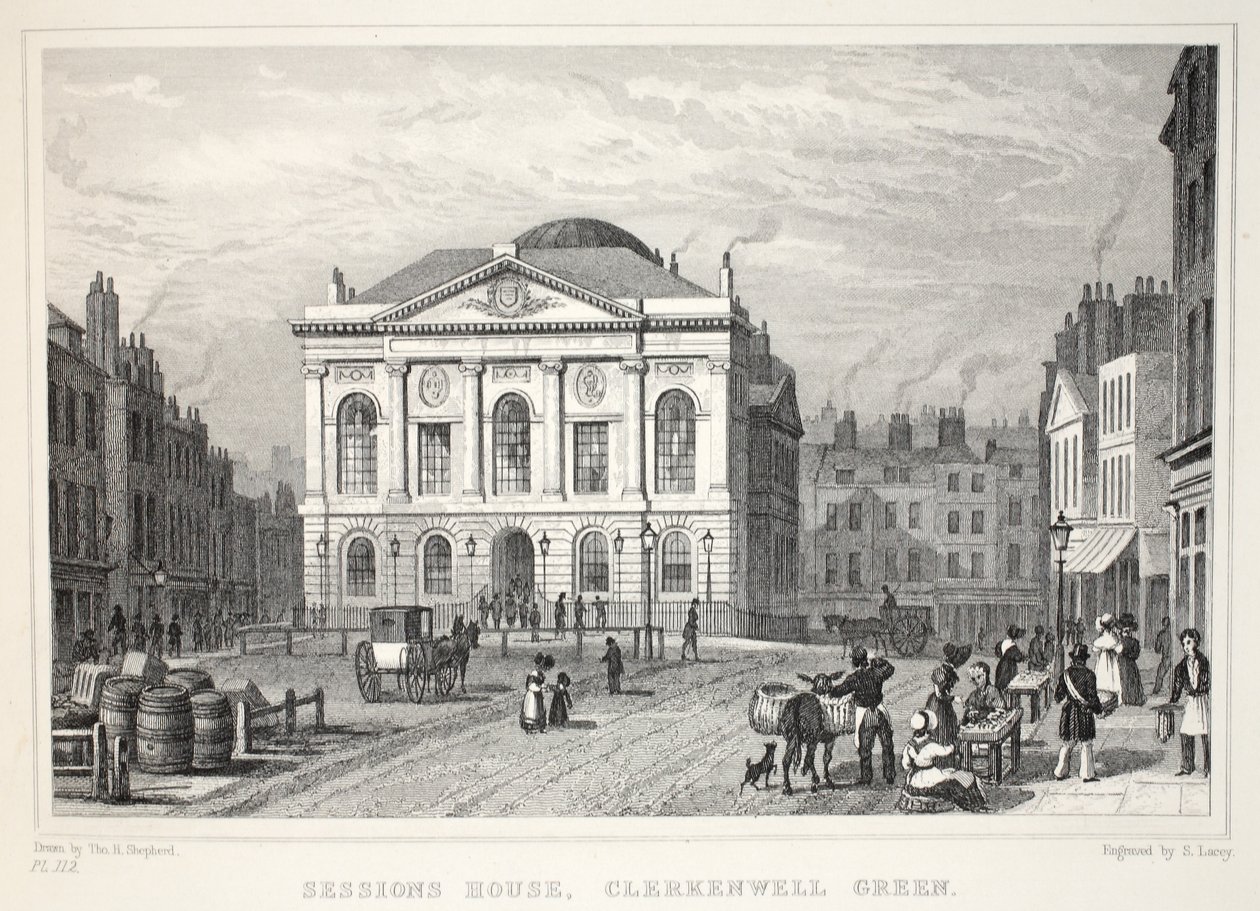 Sessions' House, Clerkenwell Green, 'Londra and it's Environs in the Nineteenth Century' barından. Jones und Co., 1827-1829 by Thomas Hosmer Shepherd