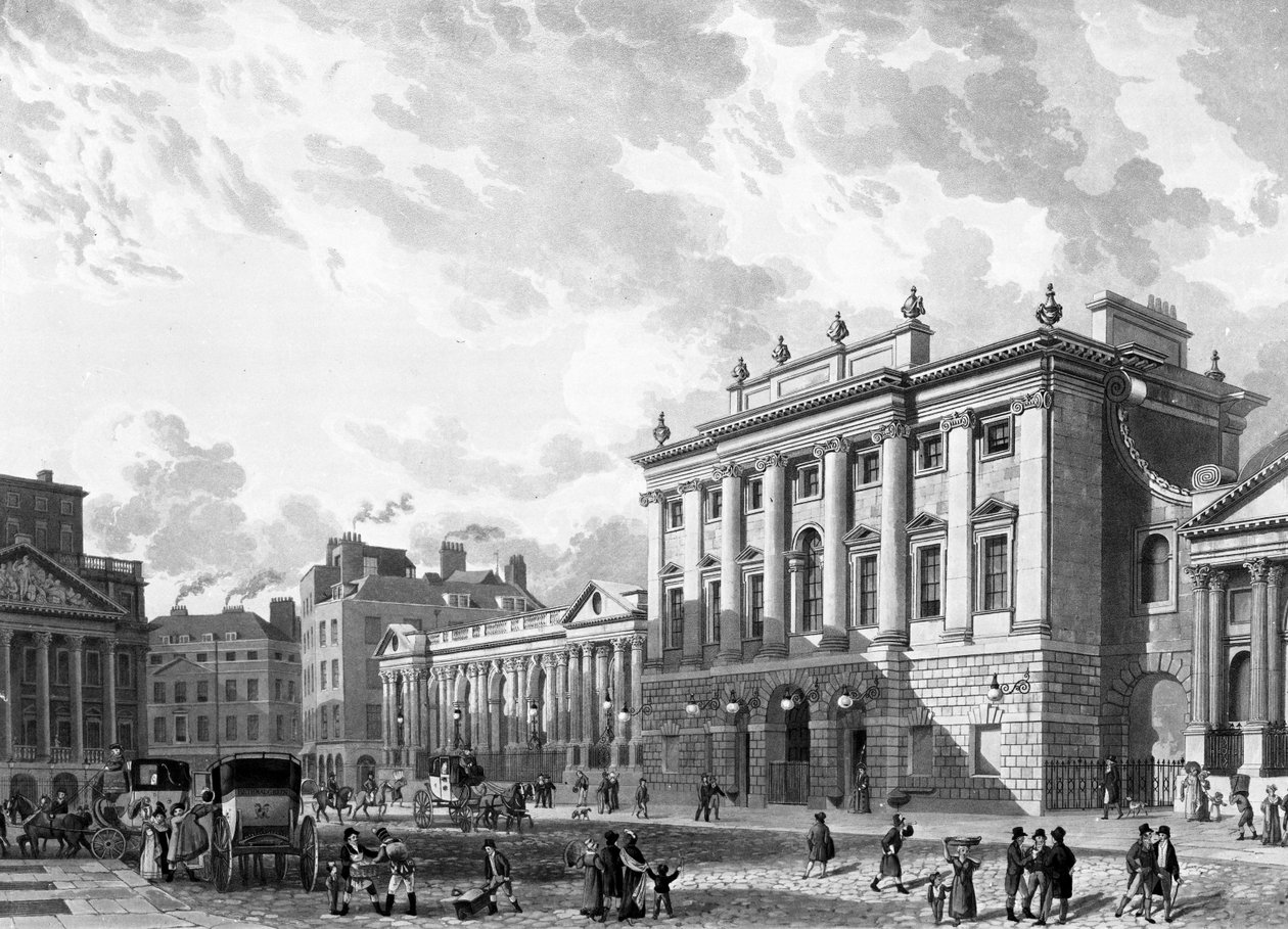 İngiltere Bankası, D. Havell tarafından oyulmuş by Thomas Hosmer Shepherd